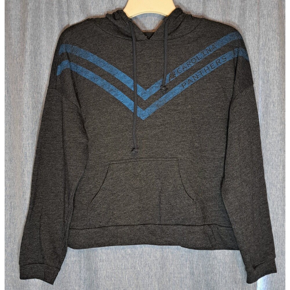 Carolina Panthers NFL Team Apparel Black Hoodie Sleepwear Women's XXL 2XL Blue V